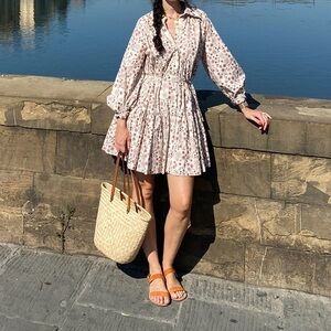 Sandro Floral Mini Dress - Red and Cream